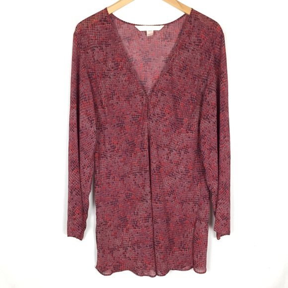 Victoria's Secret Tops - Victoria Secret sheer tunic long sleeve top blouse